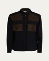 Frame Womens Trouble Suede The Equestrian Suede-panels Organic-denim Shirt In Trouble Suede