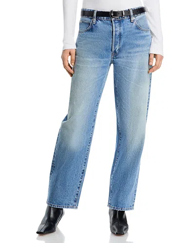 Frame The Essential High Rise Straight Jeans In Rapture In Blue