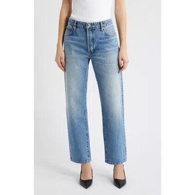 Frame The Essential High Rise Straight Jeans In Rapture In Blue