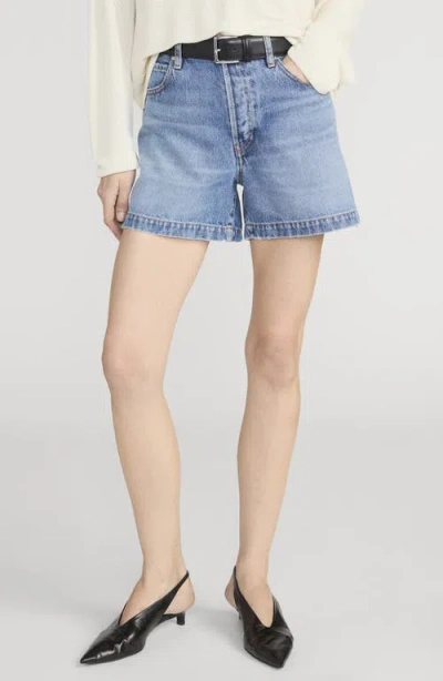 Frame The Everyday High Waist Denim Shorts In Blue