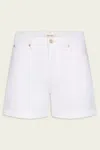 Frame Womens Au Natural Clean The Everyday High-rise Denim Shorts In White