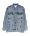 Frame Oversized Denim Jacket For In Gray