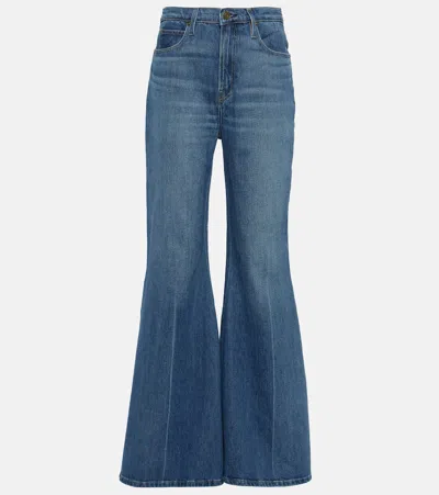 Frame + Net Sustain The Extreme High-rise Flared Jeans In Blue