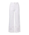 Frame The Eyelet Flare Embroidered Flared-leg Jeans In White