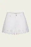 Frame The Eyelet Hang Short Long In White In Multi
