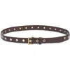 Frame The Eyelet Leather Belt In Burgundy