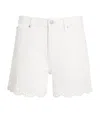 Frame Womens White The Eyelet Embroidered-hem Denim Shorts In White