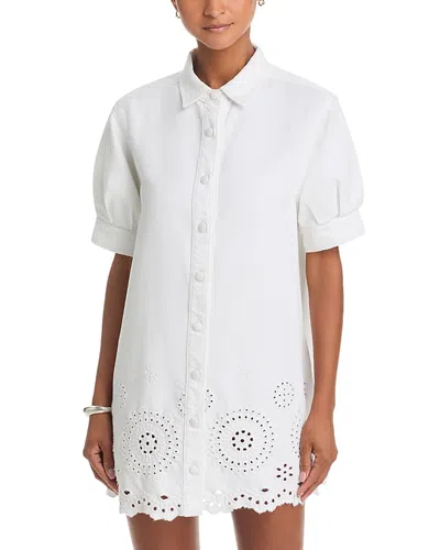 Frame The Eyelet Play Dress In White