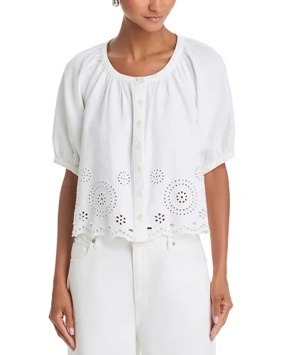 Frame The Eyelet Resort Shirt In White