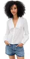 Frame The Eyelet Sailor Silk Blouse