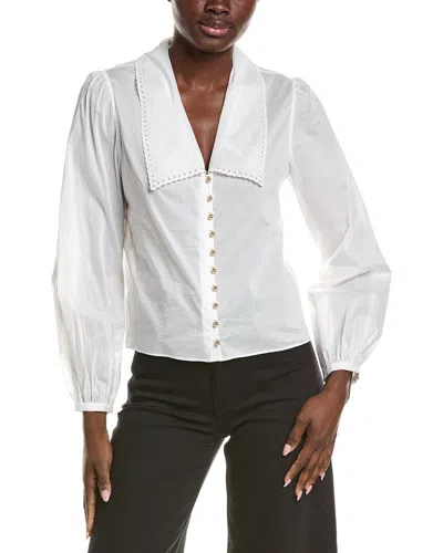 Frame The Eyelet Sailor Blouse In Neutral