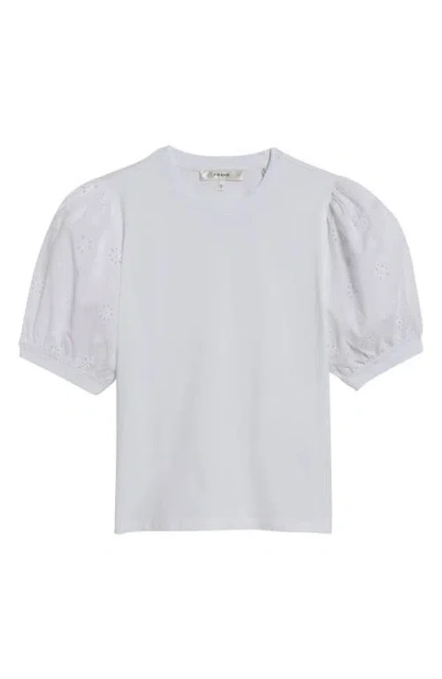 Frame They Eyelet Sleeve Top In White