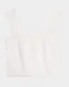 Frame Womens White Broderie-anglaise Cotton-poplin Top In White