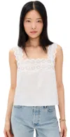 Frame Womens White Broderie-anglaise Cotton-poplin Top In White