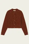 Frame The Femme Cardi In Rust In Brown