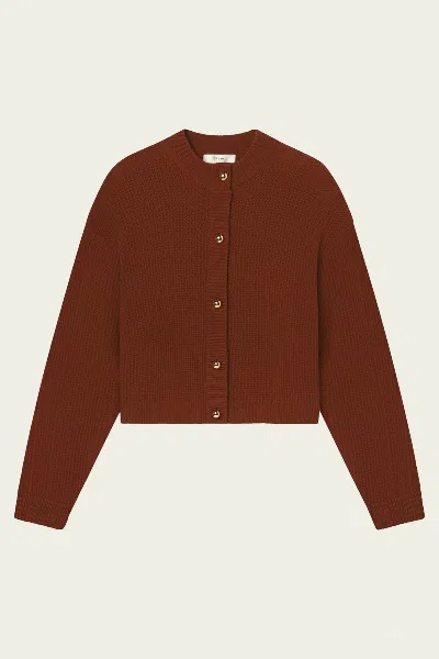 Frame The Femme Cardi In Rust In Brown
