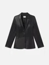 Frame The Femme Leather Blazer In Black