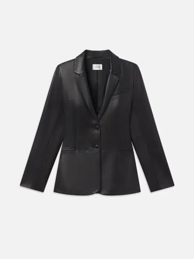 Frame The Femme Leather Blazer In Black