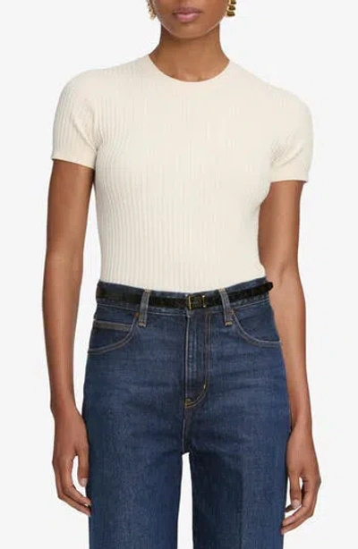 Frame The Fine Cable Knit Top In Cream