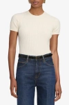 Frame The Fine Cable Knit Top In White