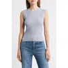 Frame The Fine Cable-knit Sleeveless Top In Gray