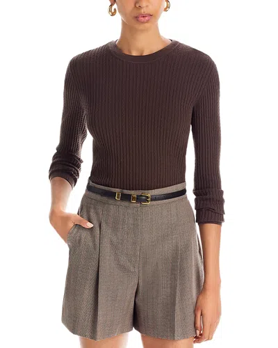 Frame The Fine Cable Sweater In Brown