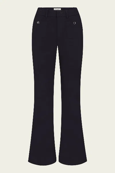 Frame The Flare Trouser Shrunken Pocket In Navy In Black