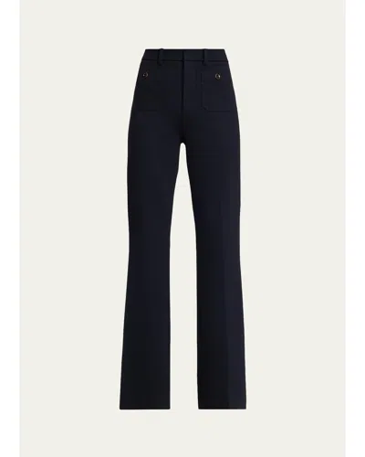 Frame The Flare Trousers In Navy