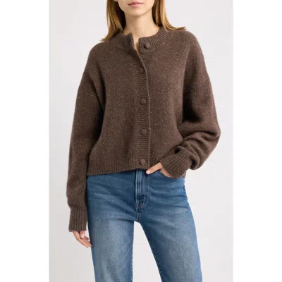 Frame The Fleck Cardigan In Brown