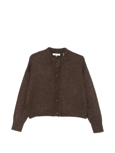 Frame The Fleck Cardigan In Brown