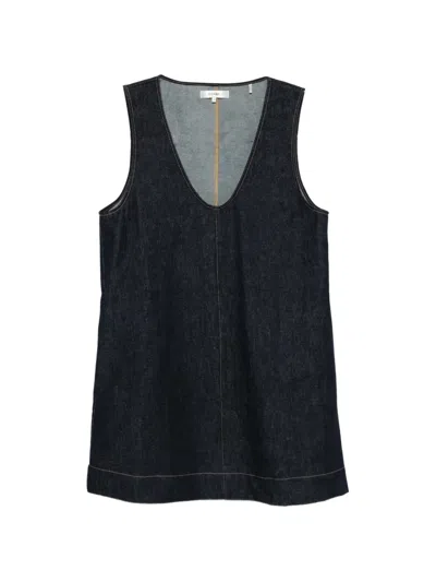 Frame The Form Scoop-neck Mini Dress In Blue