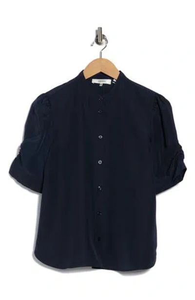 Frame The Frankie Puff Sleeve Shirt In Blue