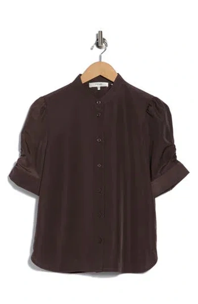 Frame The Frankie Puff Sleeve Shirt In Brown