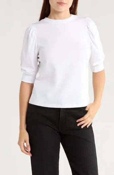 Frame The Frankie Puff Sleeve T-shirt In White