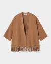 Frame The Fringe Coat In Brown