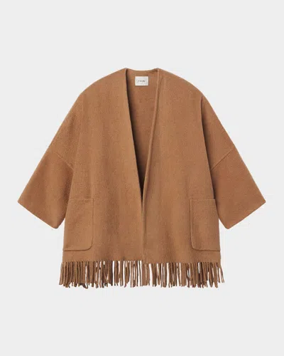 Frame The Fringe Coat In Brown