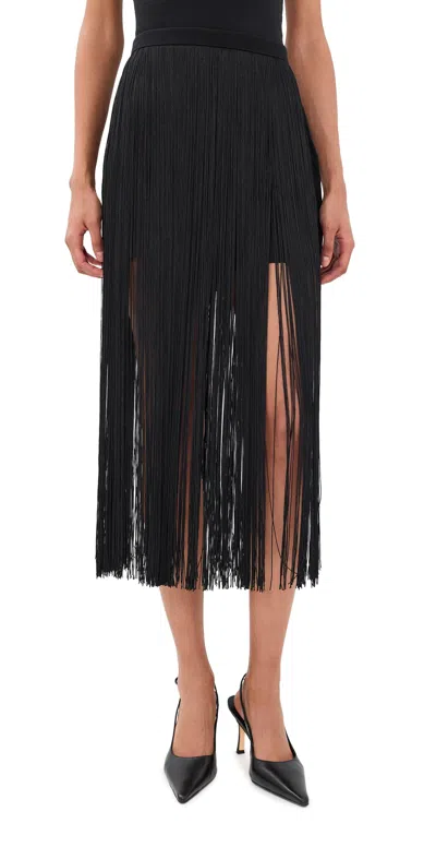 Frame The Fringe Silk Skirt Black