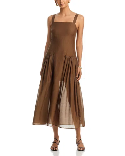 Frame The Garden Dress In Brown
