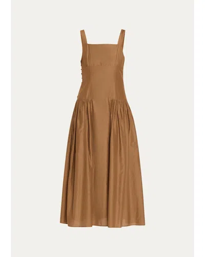 Frame The Garden Midi Dress In Moss