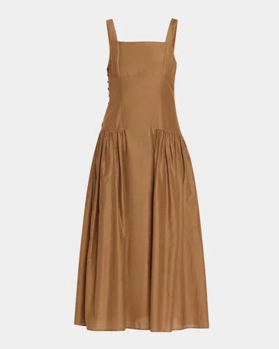 Frame The Garden Midi Dress In Moss