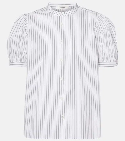 FRAME THE GATHERED COTTON-BLEND TOP