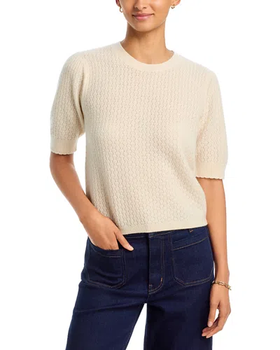 Frame The Gathered Honeycomb Sweater In Cream