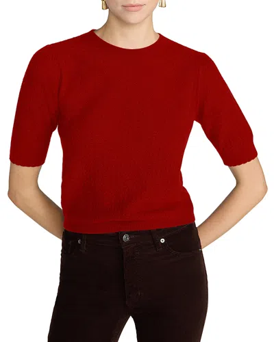 Frame The Gathered Honeycomb Sweater In Red