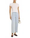 Frame The Gathered Tee In White In Multi