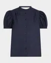 Frame The Gathered Top In Navy