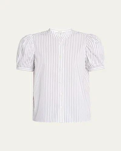 Frame The Gathered Top In Navy Multi