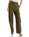 Frame Womens Bluffs The Bubble Cargo Multi-pockets Wide-leg Mid-rise Cotton Trousers In Willow