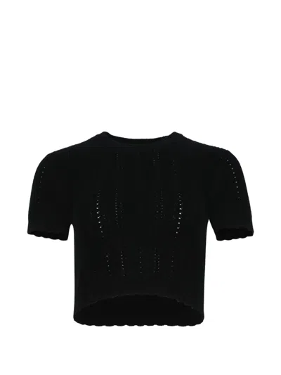Frame The Getaway Knitted Top In Black