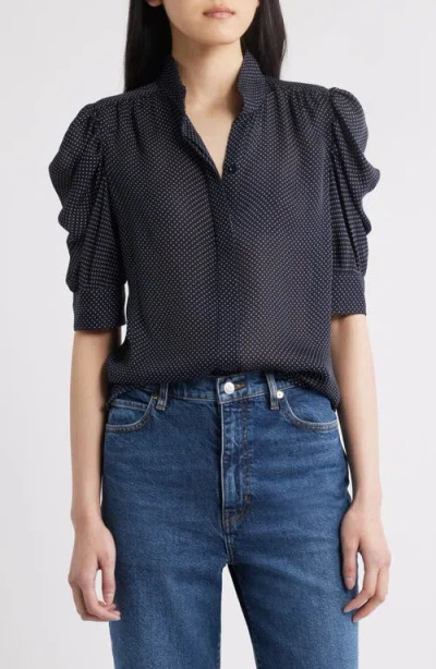 Frame The Gillian Puff Sleeve Silk Blouse