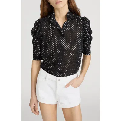 Frame The Gillian Silk Button-up Shirt In Blue